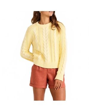 Pendleton Cotton Cable Sweater - Yellow