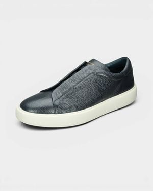 Officine Creative Slouch Leather Slip-On Sneaker - Blue