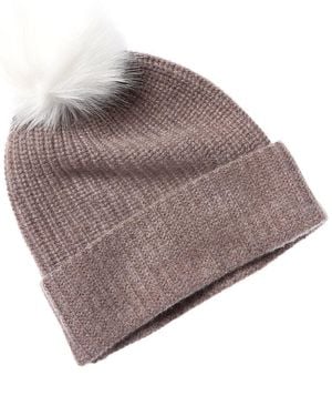 Hannah Rose Shaker Cashmere Hat - Brown