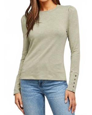 Fate Slub Knit Puff Sleeve Top - Multicolor