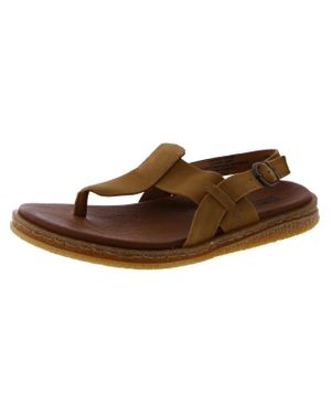 Born Leather Buckle Ankle Strap - Brown