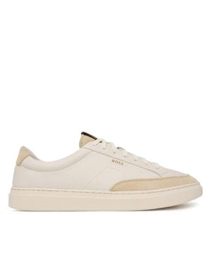 BOSS Light Smooth Leather Sneakers - White