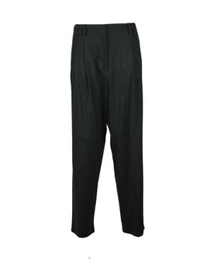 Alysi Tailored Pants With Tapered Leg And Mid-Rise Waist - Black