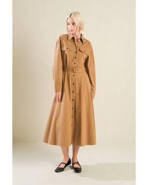 TRUEDAMES Charming Decision Woven Midi Dress - Natural