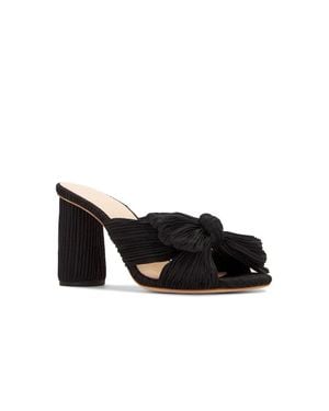 Loeffler Randall Penny Sandals Knotted Bow Pleated Heel Jobb1907 - Black
