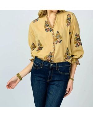 Ivy Jane Banded Front Tucked Top - Blue