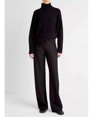 Vince Italian Wool-Blend High-Waist Bias Pant - Black