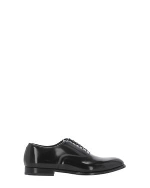 Doucal's Smooth Leather Lace-Up Shoes - Black