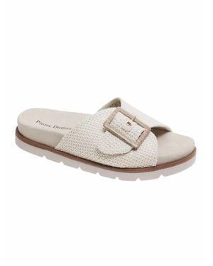 Olem Quinn Buckle Slide Sandals - White