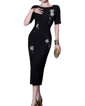 BURRYCO Short Sleeve Midi Dress - Black