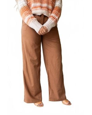 SAGE+FIG Sophisticated Stride Tie-Waist Pants - Brown