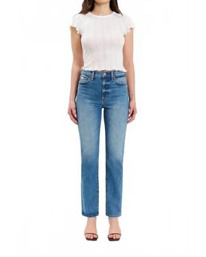 DAZE Smarty High Rise Slim Straight Jeans - Blue