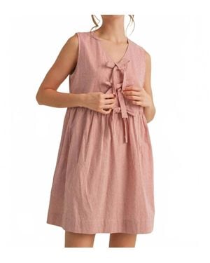 Jodifil Keeley Striped Bow Mini Dress - Pink