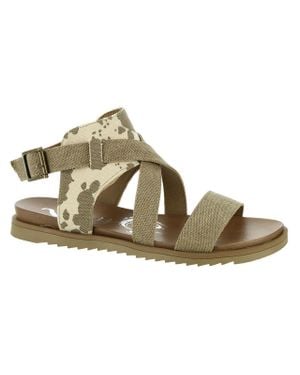 Very G Manmade Fabric Flat Ankle Strap - Metallic