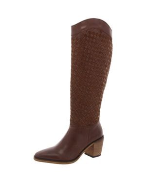 Lucky Brand Abeny Cut-Out Leather Knee-High Boots - Brown