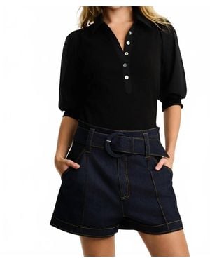 Lisa Todd Pure Rib Collet Top - Black