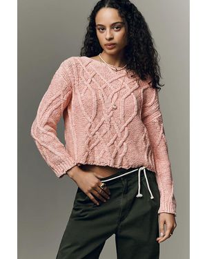 Pilcro Kirby Cable Knit Sweater - Pink