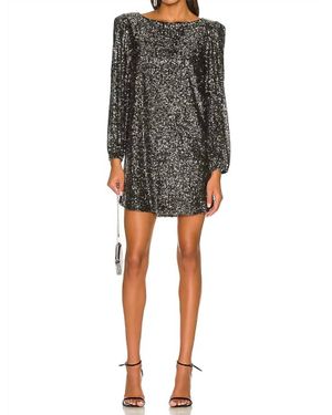 BB Dakota Long Sleeve Sequin Shift Mini Dress - Black