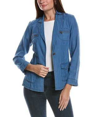 XCVI Thurman Linen-Blend Blazer - Blue