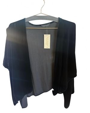 cut-loose Velvet Shawl - Black