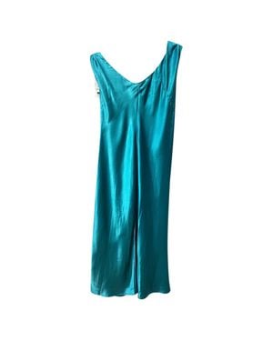Jason Wu V-Neck Midi Sleeveless Dress - Blue