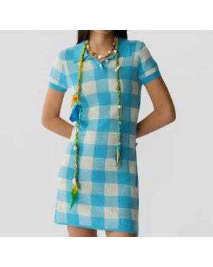 Guest In Residence Gingham Polo Dress - Blue