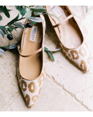 Arteana Genova Leopard Mary Jane Flats - Natural