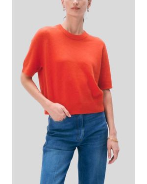 White + Warren Cashmere Relaxed T-Shirt - Red