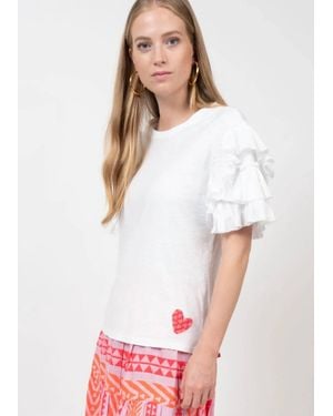 Ivy Jane Ruffle Sleeve Top - White