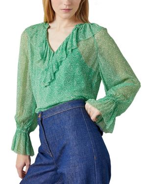 LK Bennett Annie Woven Top - Green