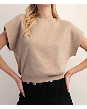 Eesome Haven Mock Neck Knit Top - Natural