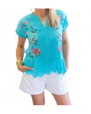 Johnny Was Astrud Blouse - Blue