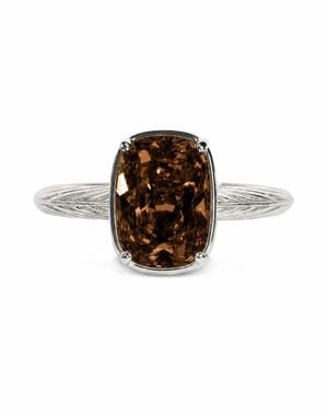 Sterling Forever Sterling Mini Chocolate Elongated Cushion Ring - Brown