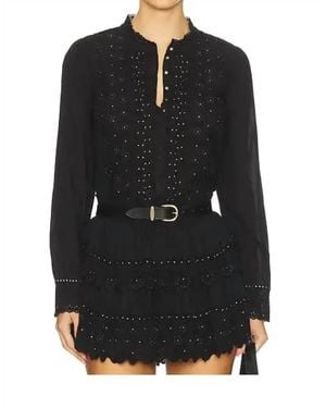 LoveShackFancy Larine Top - Black