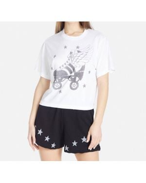 Lauren Moshi Rue Retro Skate Tee - White
