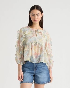 NVLT Top With Ruffle Detail - Natural