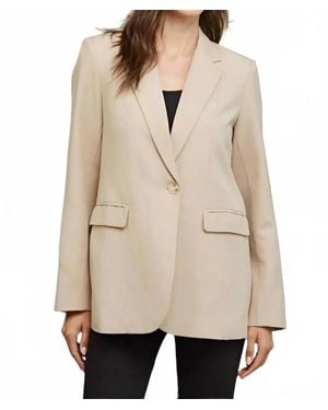 Fate Linen Blend Oversized Blazer - Natural