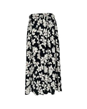 Carolina Herrera Floral-Print Mid Skirt - Black