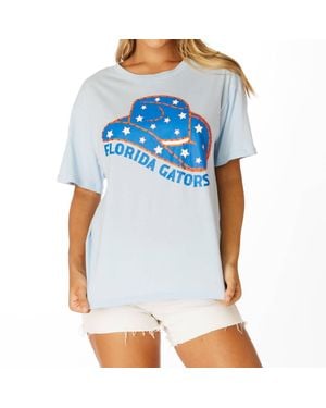 Stewart Simmons Florida Cowboy Hat Boyfriend Tee - Blue