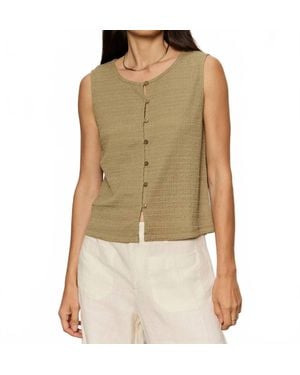 Sanctuary Textured Vacation Shell Top - Green