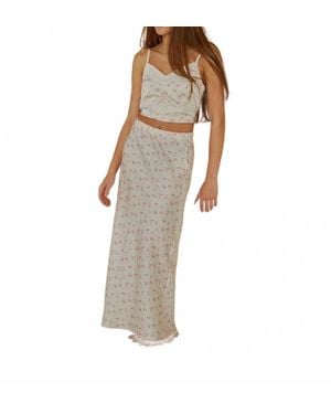 Theme Tween's Ditsy Satin Maxi Skirt - Brown