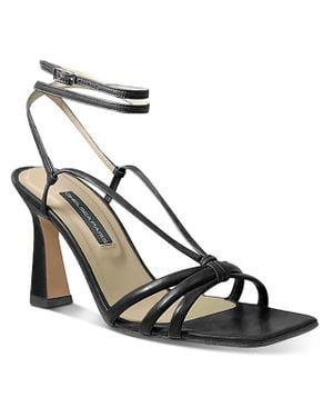 Chelsea Paris Remy Leather Square Toe Ankle Strap - Metallic