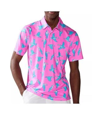 Chubbies The Toucan Do It Polo Printed Golf Shirt Performance Nwo75 - Pink