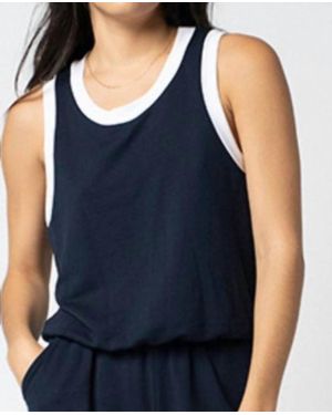 Stateside Softest Fleece Bubble Top Color Block - Blue