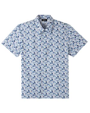 A.P.C. Lãandre Short-Sleeve Shirt - Blue