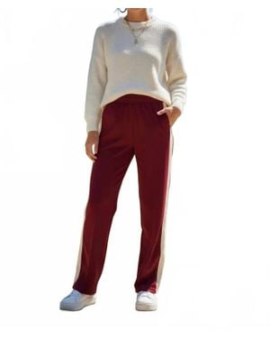She + Sky Scuba Knit Long Pants - Red
