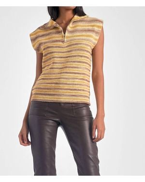 Elan Loretta Zip Sleeveless Sweater - Multicolor