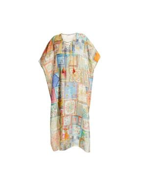Johnny Was Bella Lace Up Maxi Kaftan Dress - Multicolor