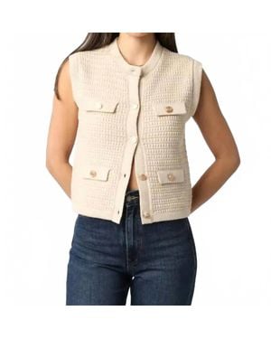 Olivaceous Selena Button Knit Top - Blue