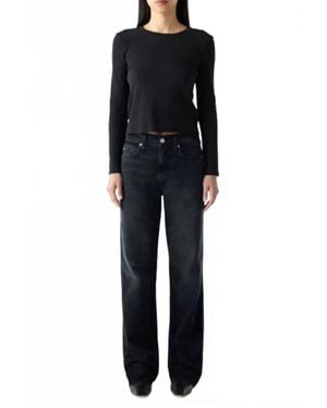 AMO Annette High Rise Straight Leg Jeans - Blue